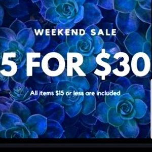 SALE 5 FOR $30 + FREE SHIPPING